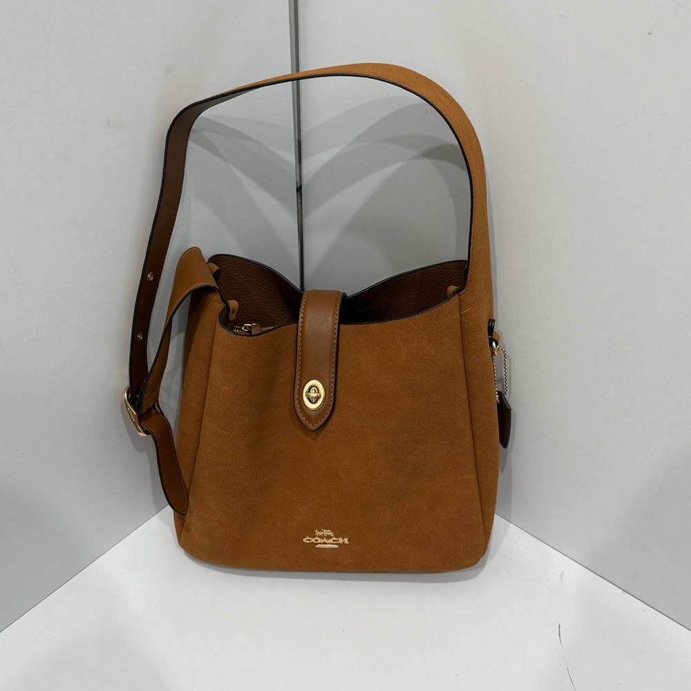 Coach Hadley Suede Shoulder Bag - Picture 1 of 8